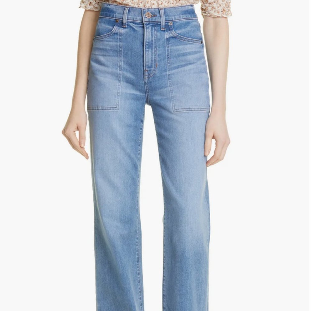 Veronica Beard Crosbie Wide Leg Jeans in Amethyst 30